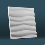 фото 3D панель из гипса Волна горизонтальная (Крупный рельеф) 500x500 мм