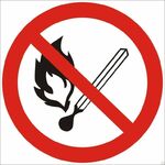 фото Знак P02 «Запрещается пользоваться открытым огнём и курить» (пластик)