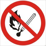 фото Знак P02 «Запрещается пользоваться открытым огнём и курить» (металл)