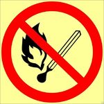 фото Знак ФЭС P02 «Запрещается пользоваться открытым огнём и курить» (пластик)