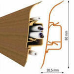 фото Плинтус ПВХ напольный с кабель каналом с мягким краем 2,5 м (24 цвета)