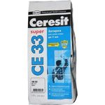 фото Затирка Ceresit CE 33 Super для узких швов до 5 мм серебристо серый (2кг)