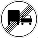 фото Дорожный знак 3.23 "Конец зоны запрещения обгоны грузовым автомобилям"